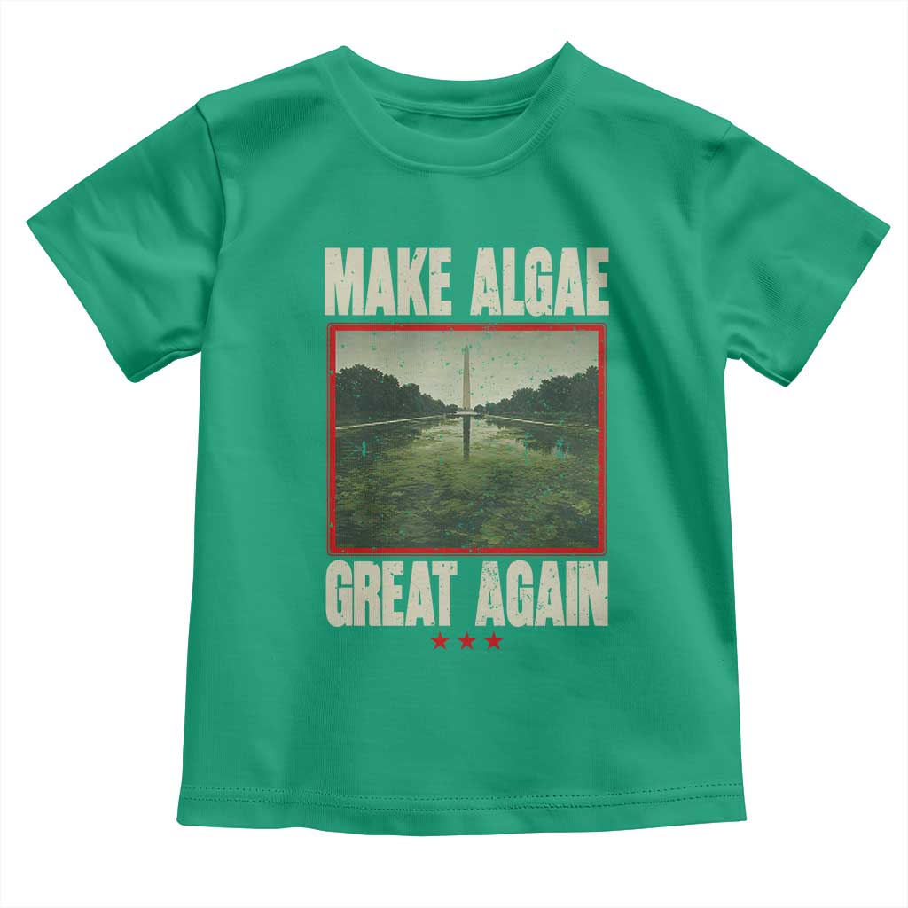 Make Algae Great Again Funny DC Slamp Slime Parody Toddler T Shirt Washington Monument Reflecting Pool Vintage Photo