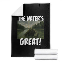 The Water is Great Swamp Monster Reflecting Pool Throw Blanket Funny Washington DC Algae Creature Meme