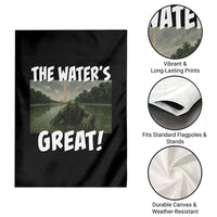 The Water is Great Swamp Monster Reflecting Pool Garden Flag Funny Washington DC Algae Creature Meme