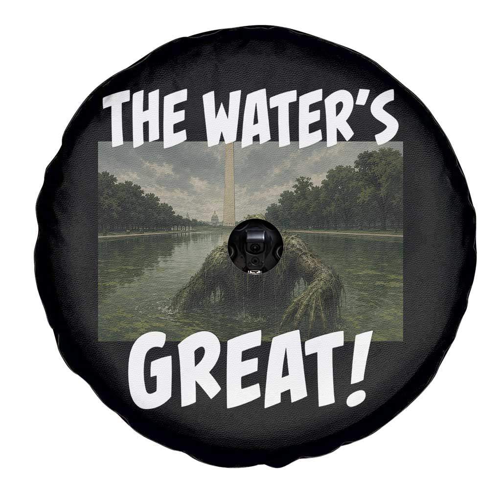 The Water is Great Swamp Monster Reflecting Pool Spare Tire Cover Funny Washington DC Algae Creature Meme