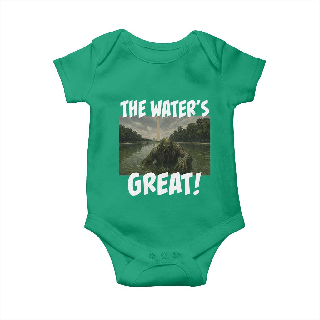 The Water is Great Swamp Monster Reflecting Pool Baby Onesie Funny Washington DC Algae Creature Meme