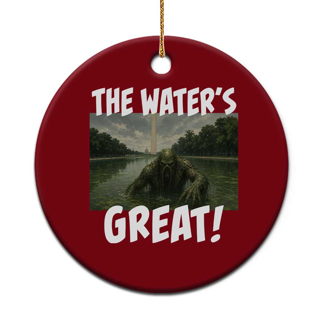 The Water is Great Swamp Monster Reflecting Pool Ceramic Ornament Funny Washington DC Algae Creature Meme
