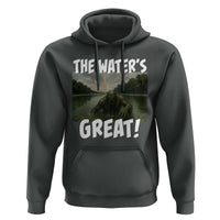 The Water is Great Swamp Monster Reflecting Pool Hoodie Funny Washington DC Algae Creature Meme