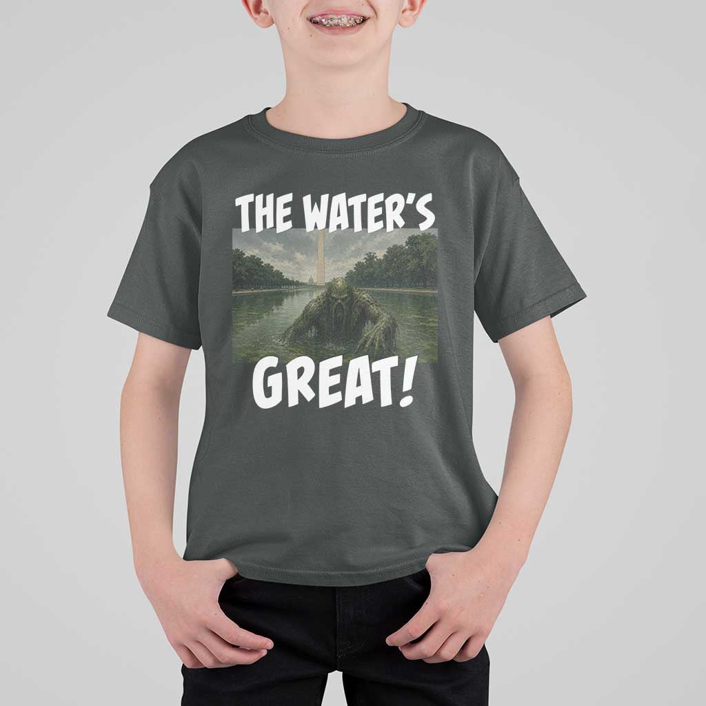 The Water is Great Swamp Monster Reflecting Pool T Shirt For Kid Funny Washington DC Algae Creature Meme