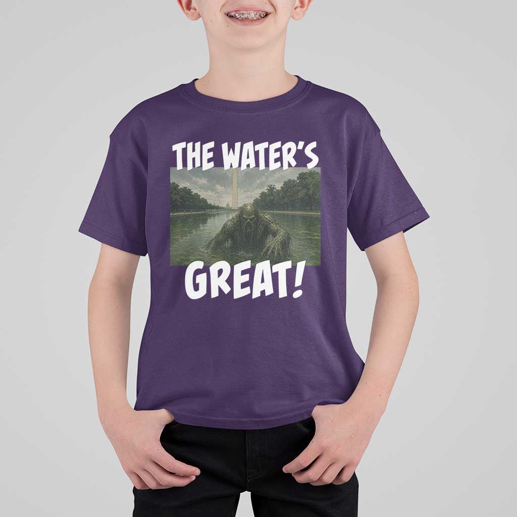 The Water is Great Swamp Monster Reflecting Pool T Shirt For Kid Funny Washington DC Algae Creature Meme