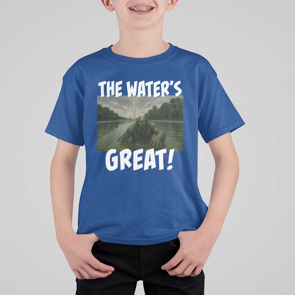 The Water is Great Swamp Monster Reflecting Pool T Shirt For Kid Funny Washington DC Algae Creature Meme