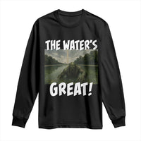 The Water is Great Swamp Monster Reflecting Pool Long Sleeve Shirt Funny Washington DC Algae Creature Meme