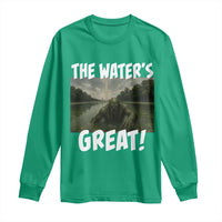 The Water is Great Swamp Monster Reflecting Pool Long Sleeve Shirt Funny Washington DC Algae Creature Meme