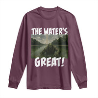The Water is Great Swamp Monster Reflecting Pool Long Sleeve Shirt Funny Washington DC Algae Creature Meme