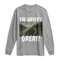 The Water is Great Swamp Monster Reflecting Pool Long Sleeve Shirt Funny Washington DC Algae Creature Meme