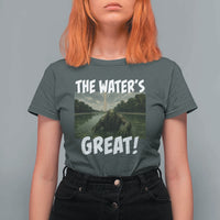 The Water is Great Swamp Monster Reflecting Pool T Shirt For Women Funny Washington DC Algae Creature Meme
