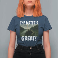 The Water is Great Swamp Monster Reflecting Pool T Shirt For Women Funny Washington DC Algae Creature Meme