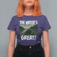 The Water is Great Swamp Monster Reflecting Pool T Shirt For Women Funny Washington DC Algae Creature Meme