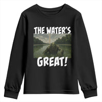 The Water is Great Swamp Monster Reflecting Pool Youth Sweatshirt Funny Washington DC Algae Creature Meme