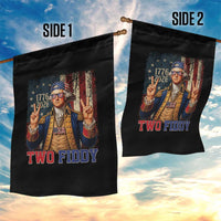 Two Fiddy George Washington Peace Signs Garden Flag Funny Semiquincentennial Hip Hop Style President