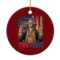 Two Fiddy George Washington Peace Signs Ceramic Ornament Funny Semiquincentennial Hip Hop Style President
