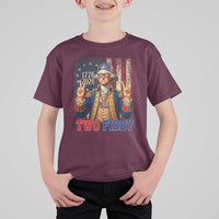 Two Fiddy George Washington Peace Signs T Shirt For Kid Funny Semiquincentennial Hip Hop Style President