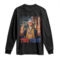 Two Fiddy George Washington Peace Signs Long Sleeve Shirt Funny Semiquincentennial Hip Hop Style President
