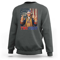 Two Fiddy George Washington Peace Signs Sweatshirt Funny Semiquincentennial Hip Hop Style President