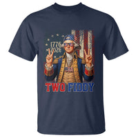 Two Fiddy George Washington Peace Signs T Shirt Funny Semiquincentennial Hip Hop Style President