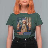 Two Fiddy George Washington Peace Signs T Shirt For Women Funny Semiquincentennial Hip Hop Style President