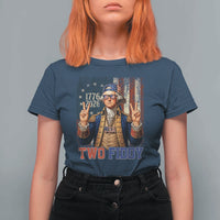 Two Fiddy George Washington Peace Signs T Shirt For Women Funny Semiquincentennial Hip Hop Style President