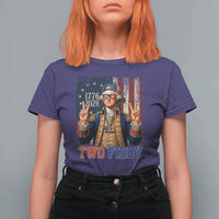 Two Fiddy George Washington Peace Signs T Shirt For Women Funny Semiquincentennial Hip Hop Style President