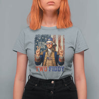 Two Fiddy George Washington Peace Signs T Shirt For Women Funny Semiquincentennial Hip Hop Style President