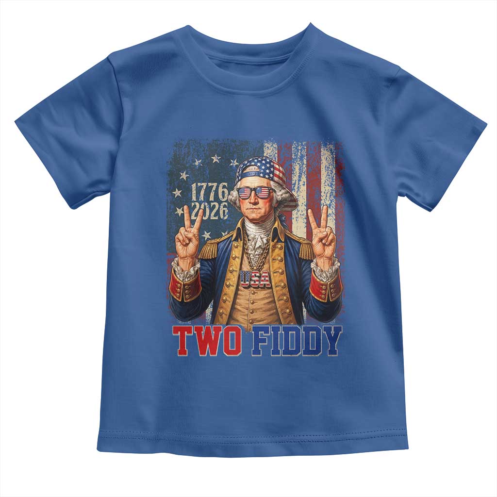 Two Fiddy George Washington Peace Signs Toddler T Shirt Funny Semiquincentennial Hip Hop Style President