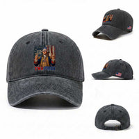 Two Fiddy George Washington Peace Signs Washed Cotton Baseball Cap Funny Semiquincentennial Hip Hop Style President
