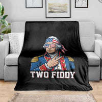 Two Fiddy George Washington Bandana Throw Blanket Funny Cool Sunglasses American Flag Headband Peace Sign Patriotic