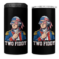 Two Fiddy George Washington Bandana 4 in 1 Can Cooler Tumbler Funny Cool Sunglasses American Flag Headband Peace Sign Patriotic