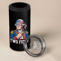 Two Fiddy George Washington Bandana 4 in 1 Can Cooler Tumbler Funny Cool Sunglasses American Flag Headband Peace Sign Patriotic
