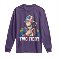 Two Fiddy George Washington Bandana Long Sleeve Shirt Funny Cool Sunglasses American Flag Headband Peace Sign Patriotic