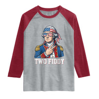 Two Fiddy George Washington Bandana Raglan Shirt Funny Cool Sunglasses American Flag Headband Peace Sign Patriotic