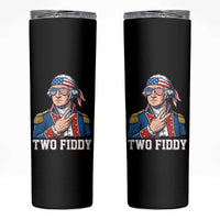 Two Fiddy George Washington Bandana Skinny Tumbler Funny Cool Sunglasses American Flag Headband Peace Sign Patriotic