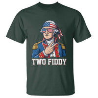 Two Fiddy George Washington Bandana T Shirt Funny Cool Sunglasses American Flag Headband Peace Sign Patriotic