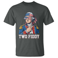 Two Fiddy George Washington Bandana T Shirt Funny Cool Sunglasses American Flag Headband Peace Sign Patriotic