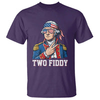 Two Fiddy George Washington Bandana T Shirt Funny Cool Sunglasses American Flag Headband Peace Sign Patriotic