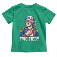 Two Fiddy George Washington Bandana Toddler T Shirt Funny Cool Sunglasses American Flag Headband Peace Sign Patriotic
