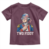 Two Fiddy George Washington Bandana Toddler T Shirt Funny Cool Sunglasses American Flag Headband Peace Sign Patriotic