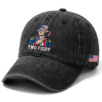 Two Fiddy George Washington Bandana Washed Cotton Baseball Cap Funny Cool Sunglasses American Flag Headband Peace Sign Patriotic