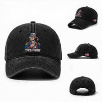 Two Fiddy George Washington Bandana Washed Cotton Baseball Cap Funny Cool Sunglasses American Flag Headband Peace Sign Patriotic