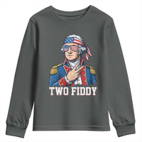 Two Fiddy George Washington Bandana Youth Sweatshirt Funny Cool Sunglasses American Flag Headband Peace Sign Patriotic