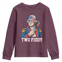 Two Fiddy George Washington Bandana Youth Sweatshirt Funny Cool Sunglasses American Flag Headband Peace Sign Patriotic