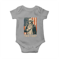 Two Fiddy Vintage George Washington Baby Onesie Funny Sunglasses Peace Sign Retro American Flag Semiquincentennial