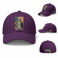 Two Fiddy Vintage George Washington Baseball Cap Funny Sunglasses Peace Sign Retro American Flag Semiquincentennial