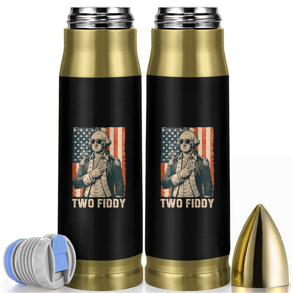 Two Fiddy Vintage George Washington Bullet Tumbler Funny Sunglasses Peace Sign Retro American Flag Semiquincentennial