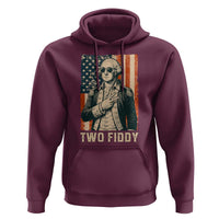 Two Fiddy Vintage George Washington Hoodie Funny Sunglasses Peace Sign Retro American Flag Semiquincentennial