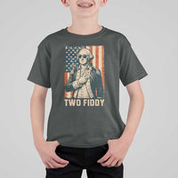 Two Fiddy Vintage George Washington T Shirt For Kid Funny Sunglasses Peace Sign Retro American Flag Semiquincentennial